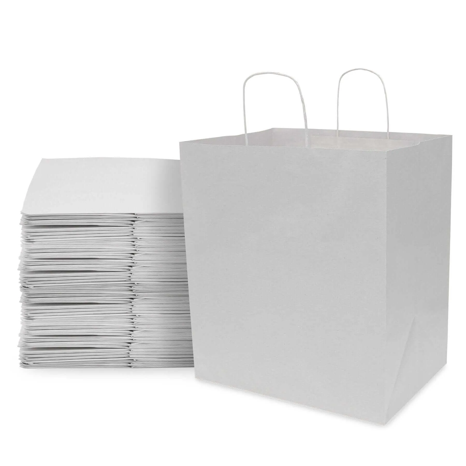 14x10x16.75 White Paper Bags with Handles