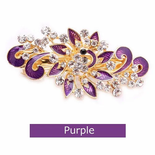 2017 Hot Sale Fashion Women Hairpins Colorful Shinning Rhinestones Flower Hairpin Hair Clip Jewelry hair accessories