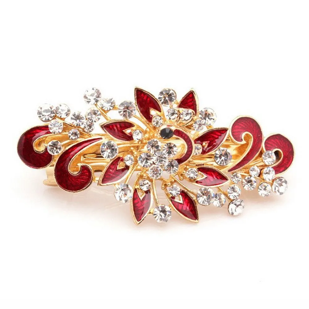 2017 Hot Sale Fashion Women Hairpins Colorful Shinning Rhinestones Flower Hairpin Hair Clip Jewelry hair accessories