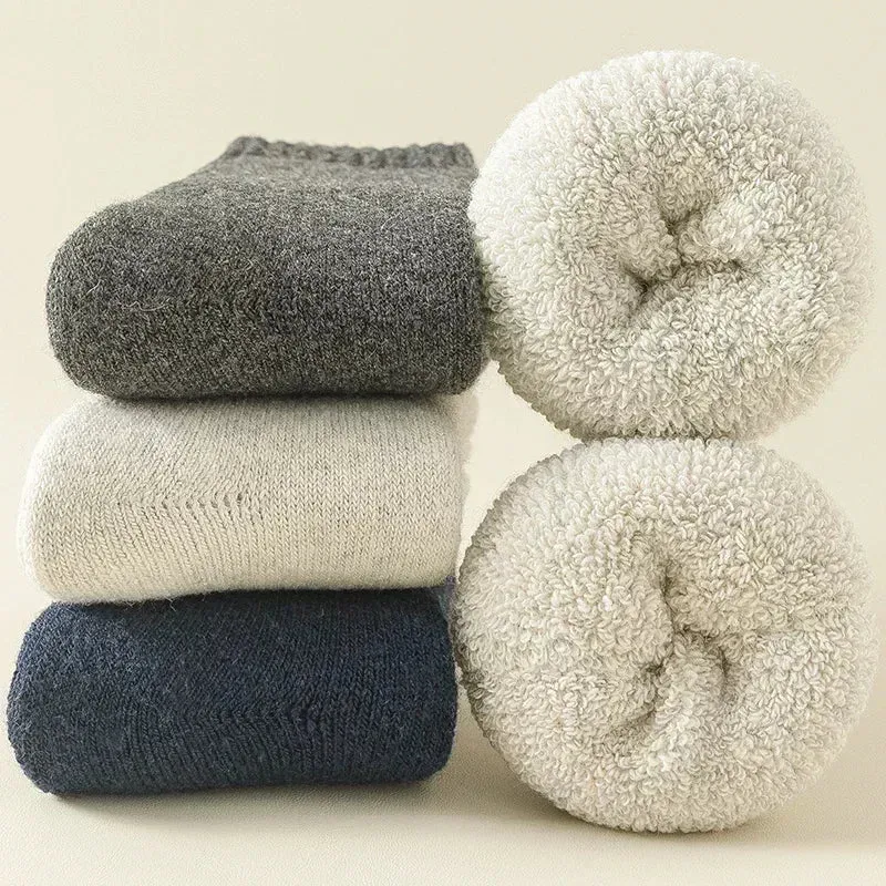 3 Pairs Thermal Wool Socks – Cashmere Winter Gift for Men & Women