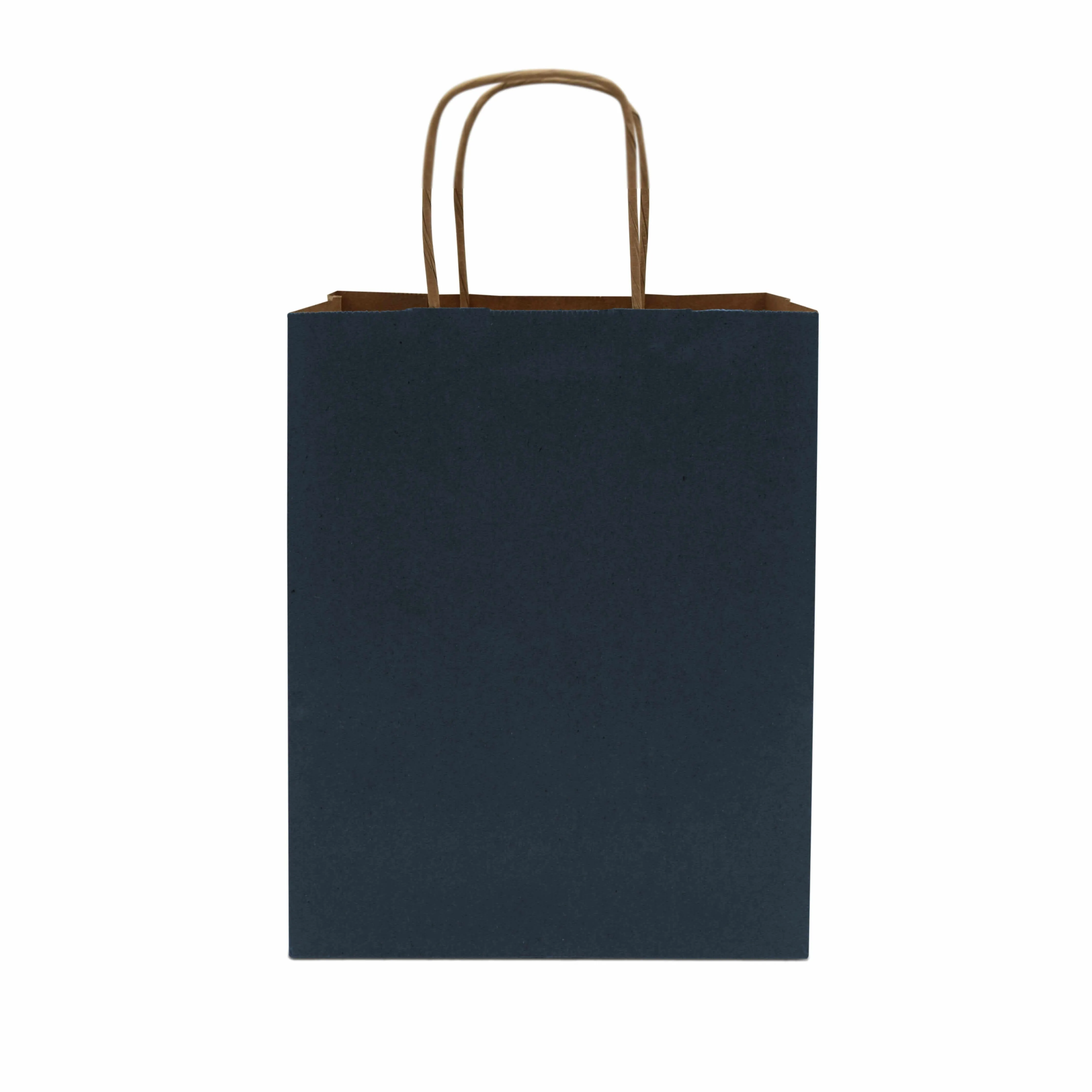 8x4x10 Small Navy Blue Paper Bags with Handles