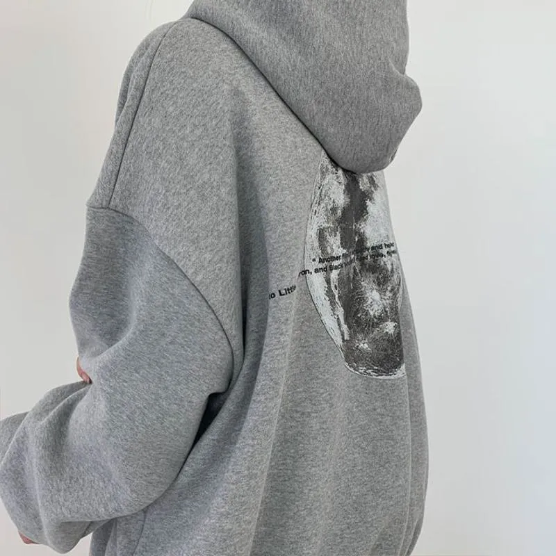 Anti-Pilling Plus Velvet Print Double Layer Faux Cotton Hoodie