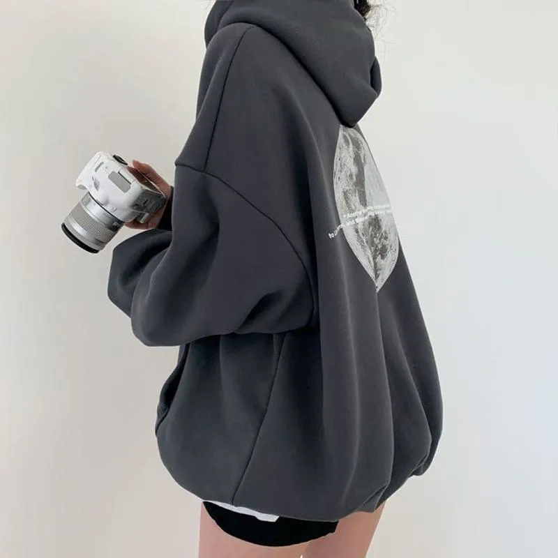 Anti-Pilling Plus Velvet Print Double Layer Faux Cotton Hoodie