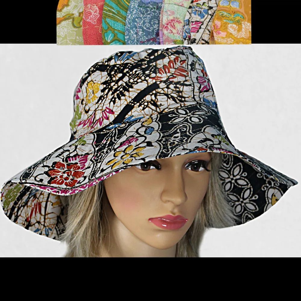 Antique Batik Patch Beach Hat