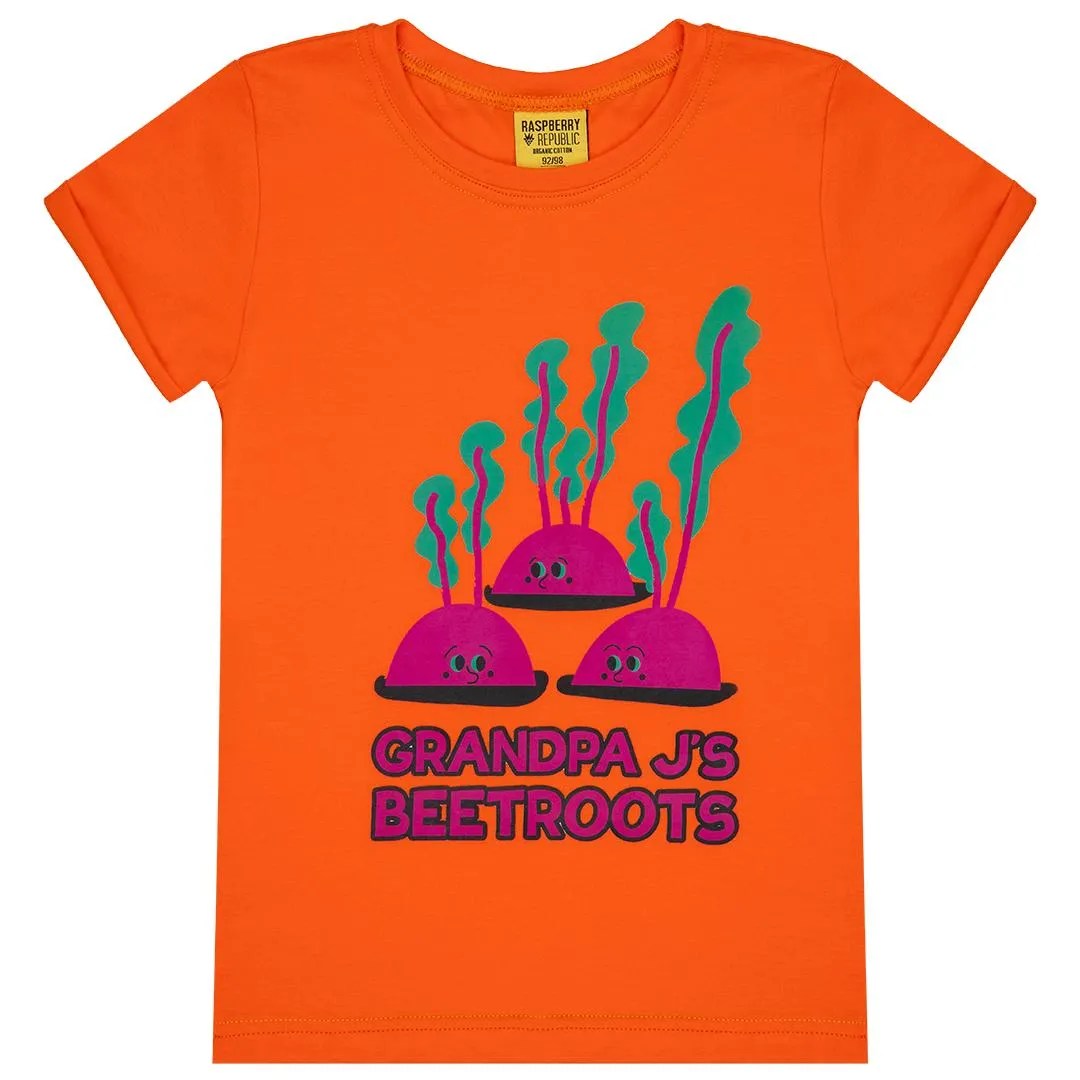 Beetroot Patch Short Sleeve Shirt - Orange - 1 Left Size 2-3 years