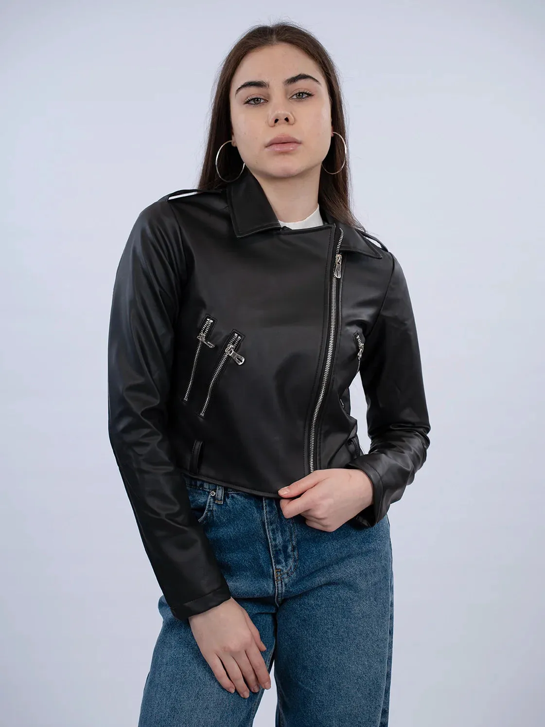 Black Casual Leather Jacket