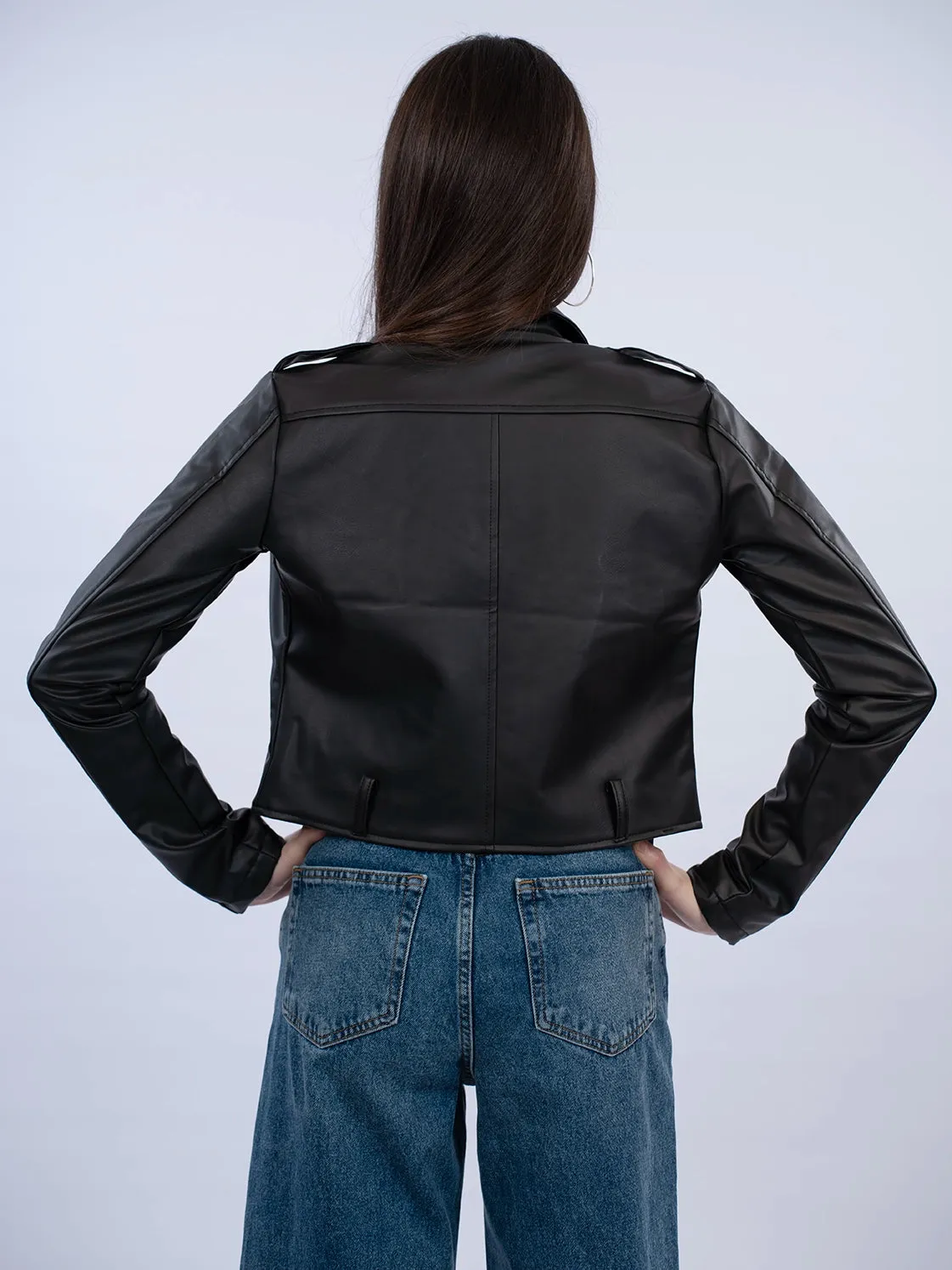 Black Casual Leather Jacket