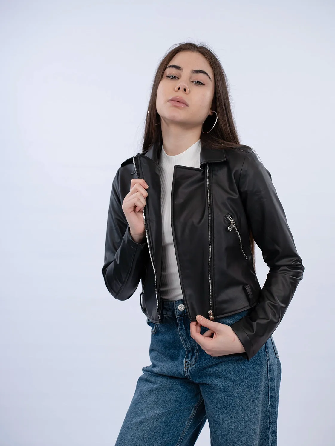 Black Casual Leather Jacket