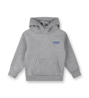 Blue Logo Hoodie Grey Melange