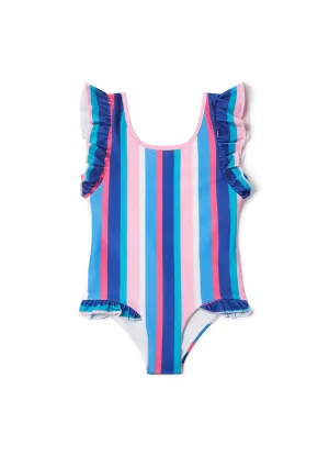 Boardies Girl Sundown Stripe Ruffle Swimsuit