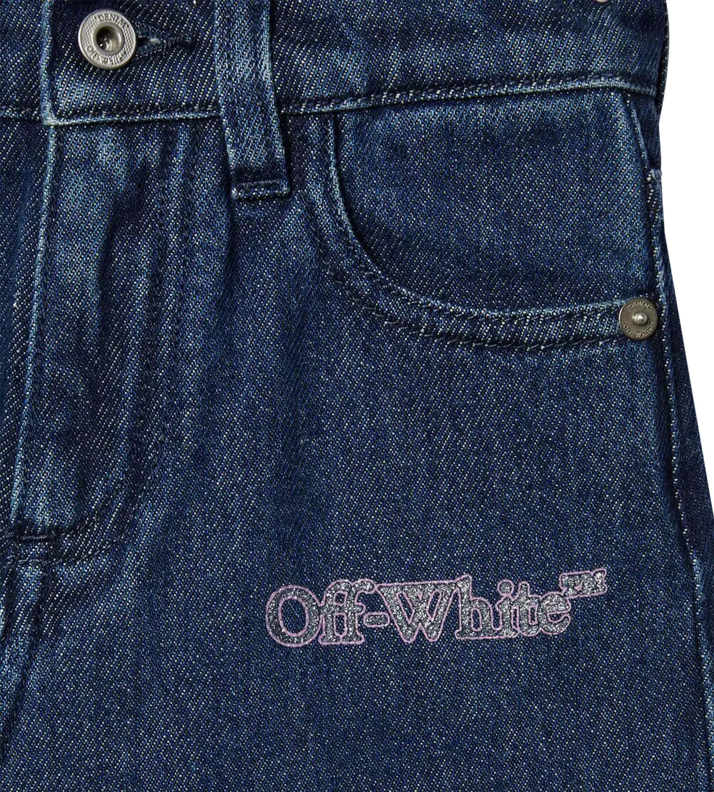 Bookish Glitter Denim Pants Blue