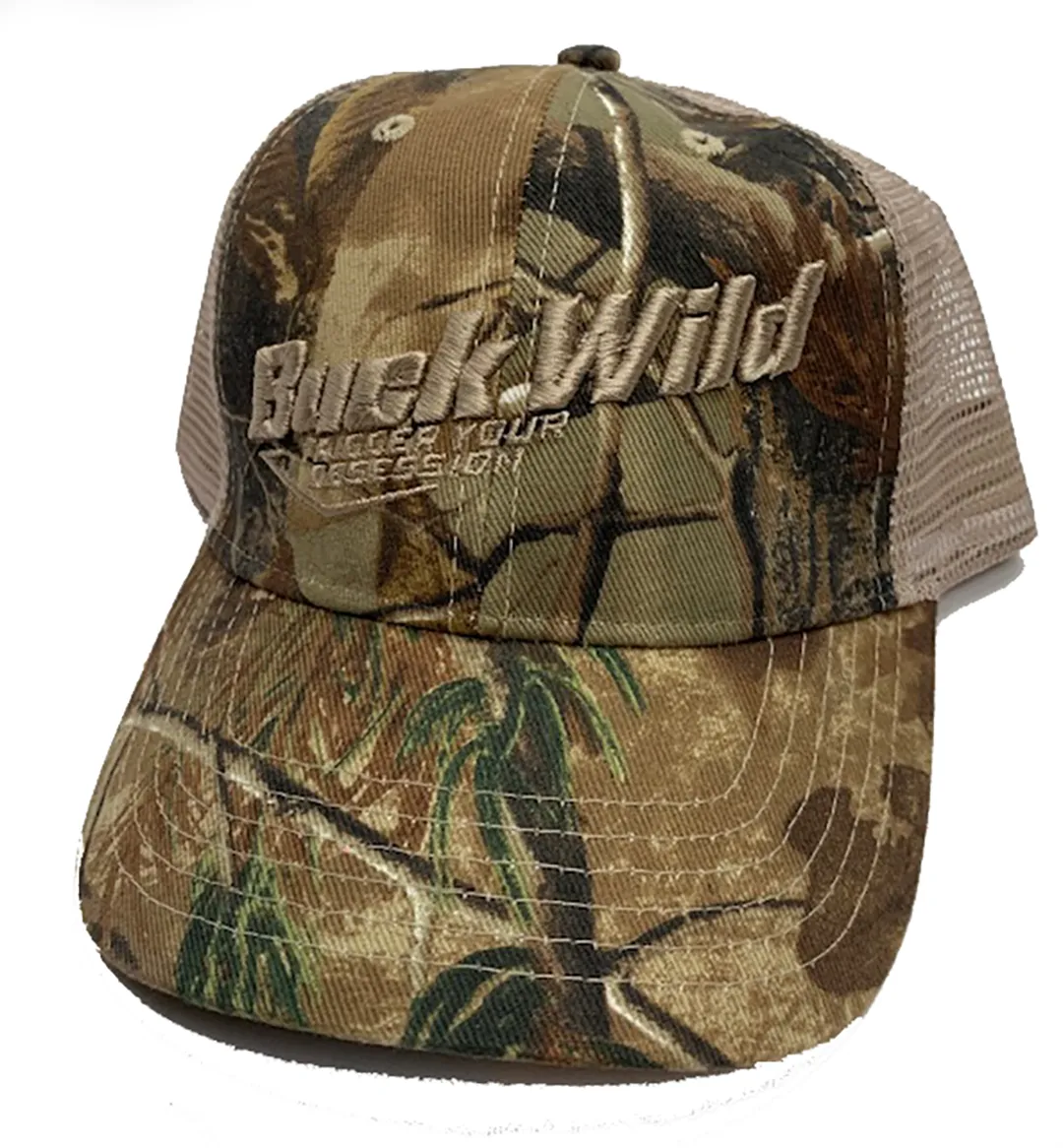 Buck Wild Camo with Tan Mesh Hat Velcro Adjustable 