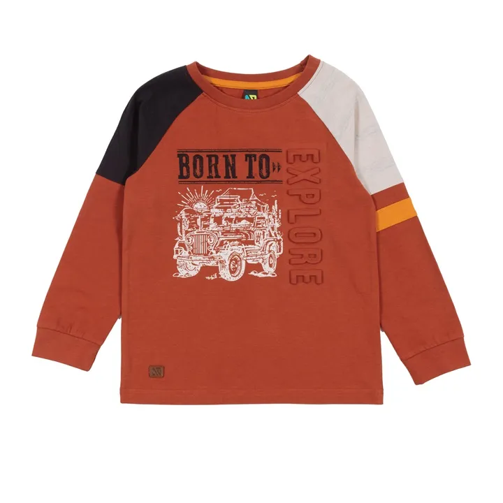 Caramel Noruk Long Sleeve Color Block Tee - Select Size