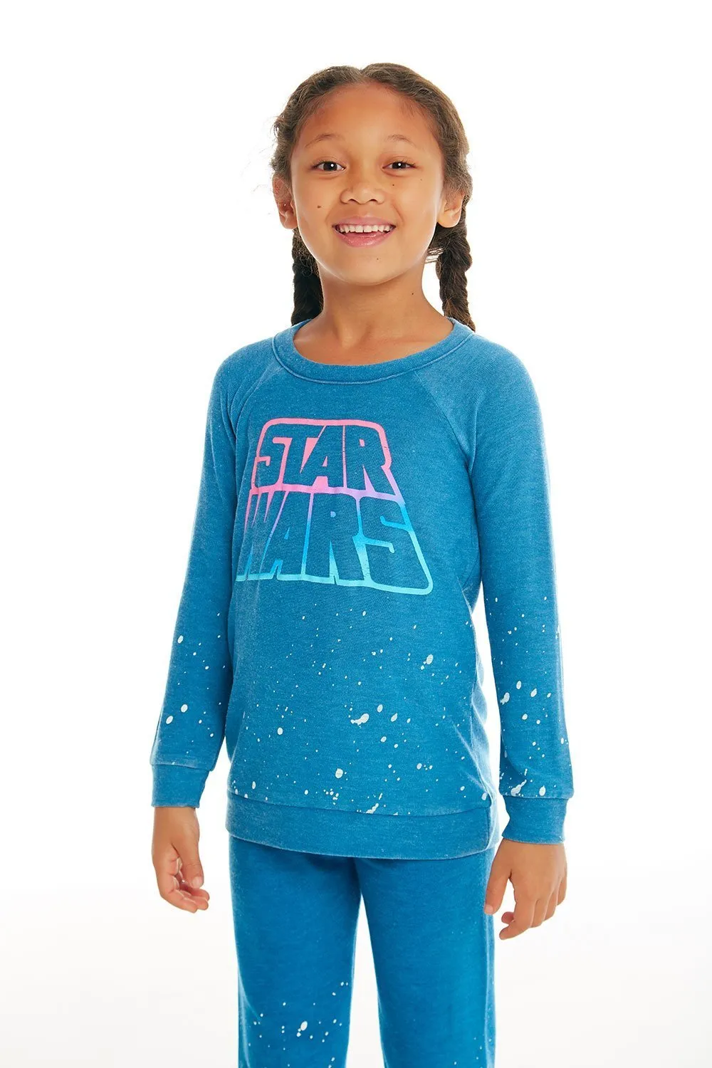 CHASER KIDS - Girls Cozy Knit Raglan Pullover in Shore