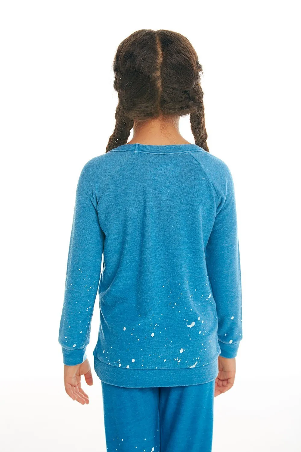 CHASER KIDS - Girls Cozy Knit Raglan Pullover in Shore