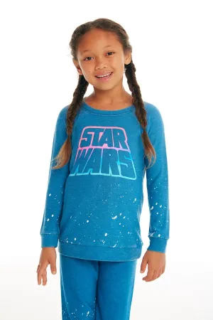 CHASER KIDS - Girls Cozy Knit Raglan Pullover in Shore