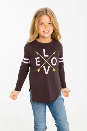 Chaser Kids - Girls High Low Shirttail in Love Arrows