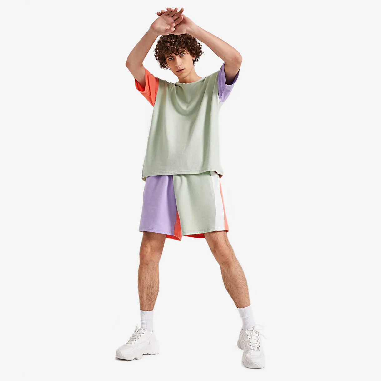 Colorblock Tee & Shorts Set