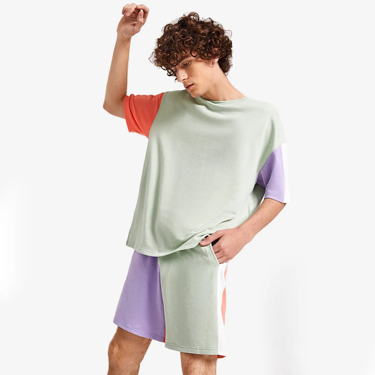 Colorblock Tee & Shorts Set