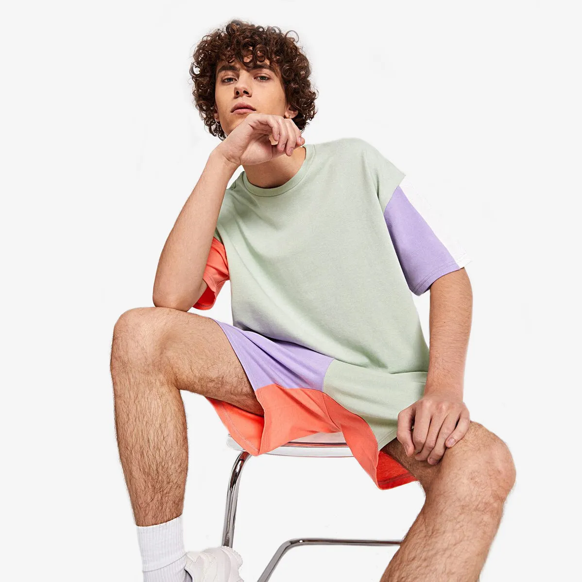 Colorblock Tee & Shorts Set