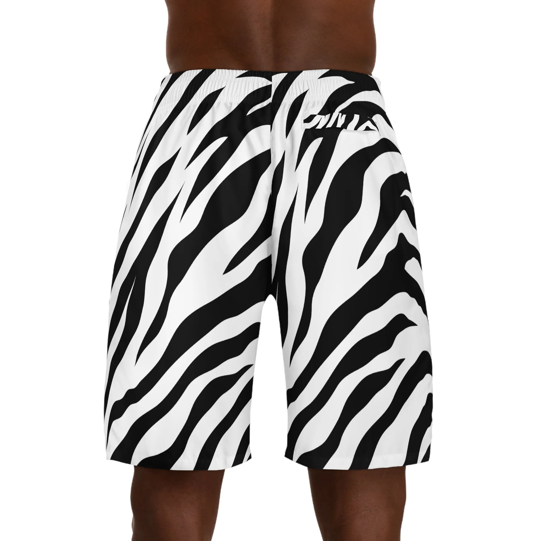 Crowgodshi Men's Hawaiian White Tiger Shorts