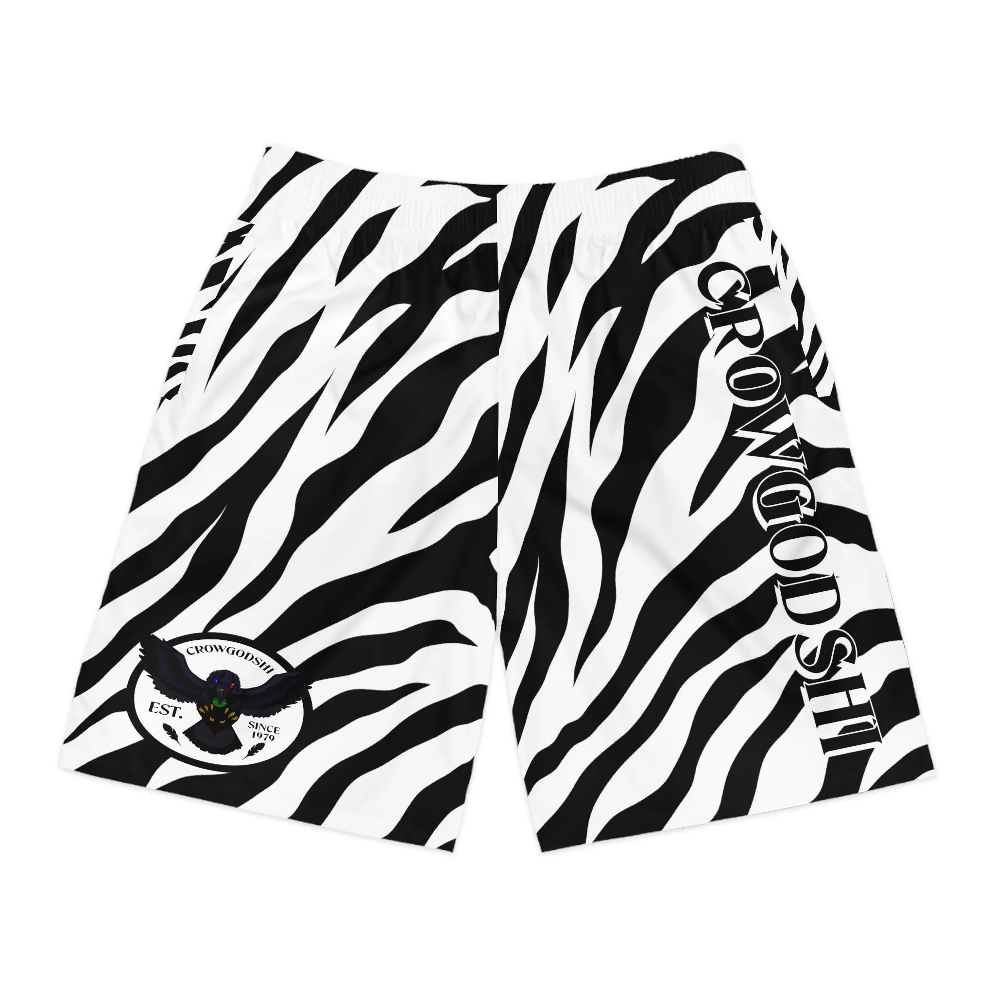 Crowgodshi Men's Hawaiian White Tiger Shorts