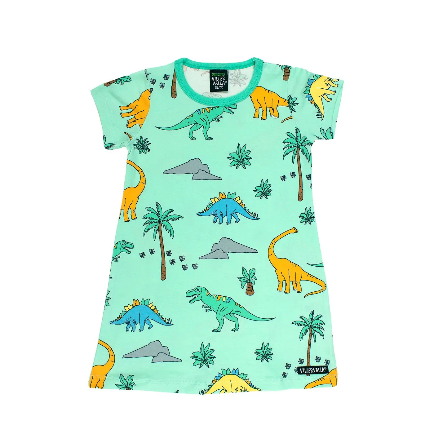 Dino Short Sleeve Dress - Light Pear - 2 Left Size 6-8 & 10-12 years