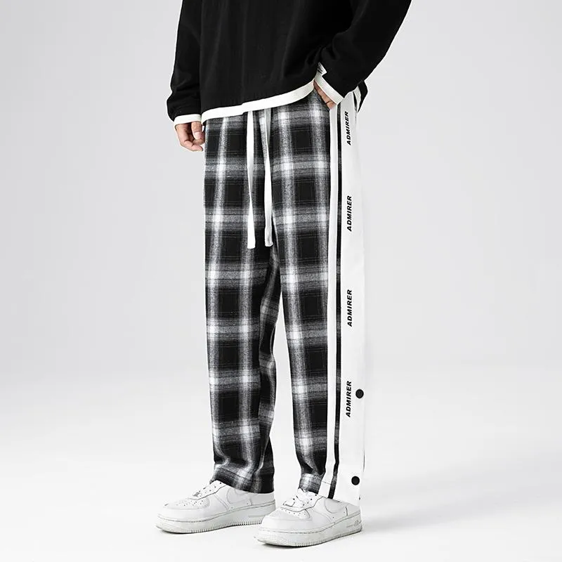 Drawstring Sports Loose Fit Knitted Tapered Casual Straight Pants