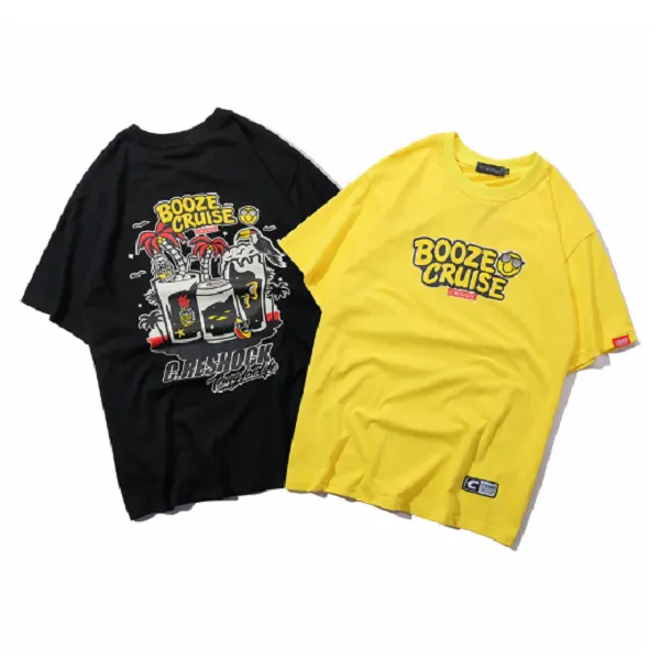 Drunkard Cruise Printed Hip Hop Streetwear Loose Tees