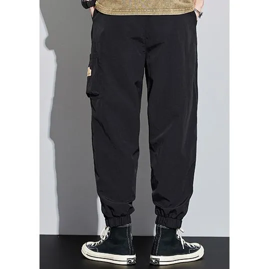 Elasticity Multi-Pocket Zipper Tapered Pants