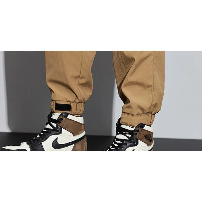 Elasticity Multi-Pocket Zipper Tapered Pants