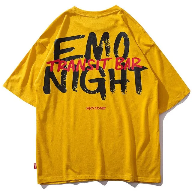 Emo Night Bar Printed Hip Hop Streetwear Loose Tees