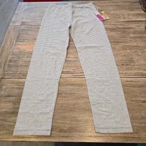 Everbloom NWT white/grey stripe cotton leggings 8Y