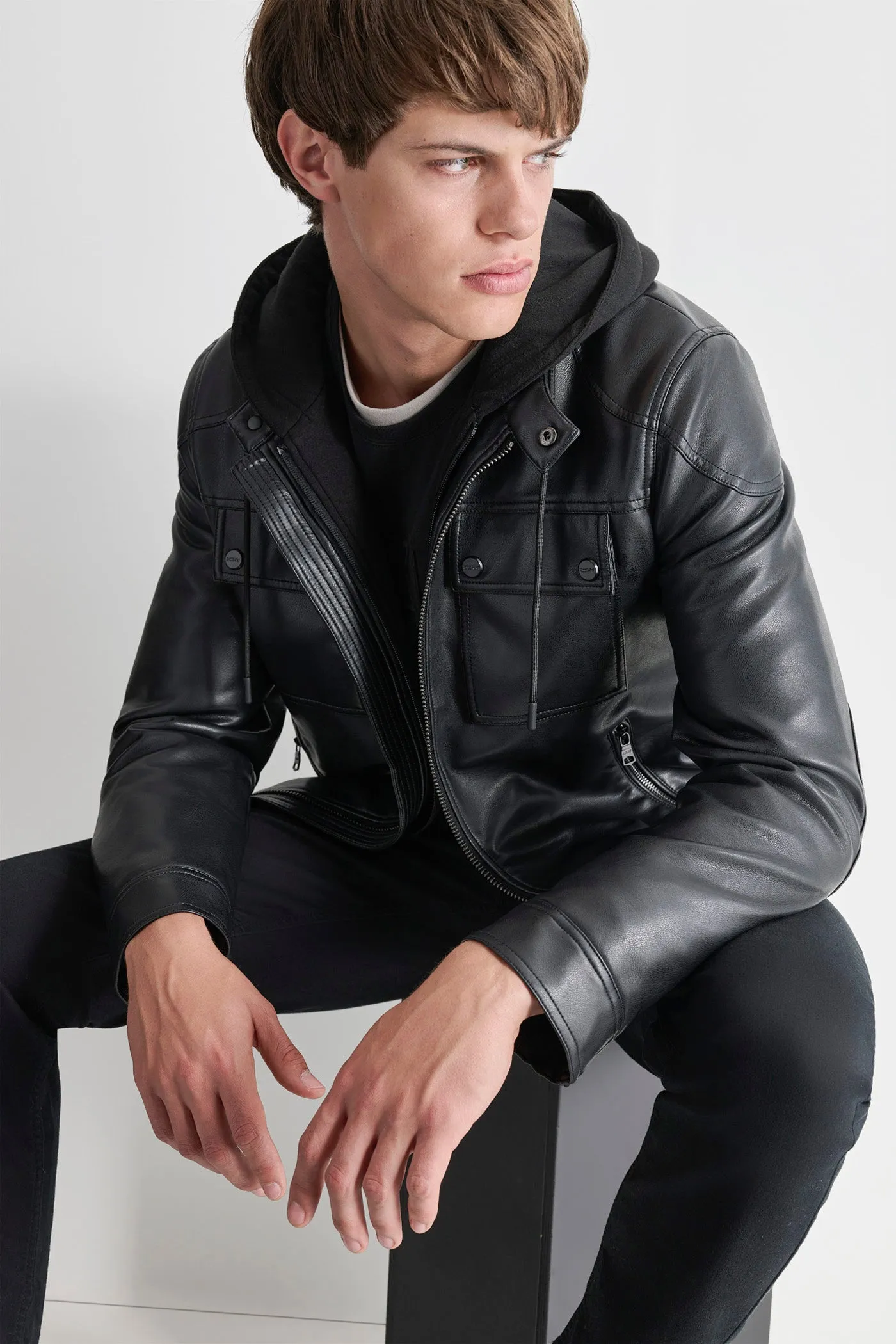 FAUX LEATHER JACKET