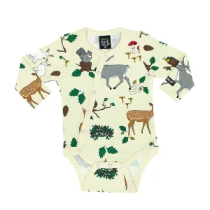 Forest Long Sleeve Onesie With Slanted Opening - Oat - 1 Left Size 4-6 months