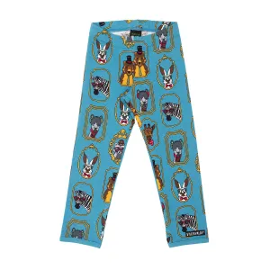 Framed Animals Leggings - Sky