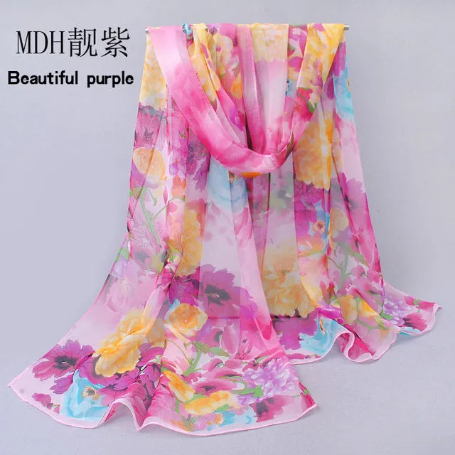 from india hot sale 2017 new women for 4 seasons scarves polka velvet chiffon bohemia flower fashion summer free shipping mdh