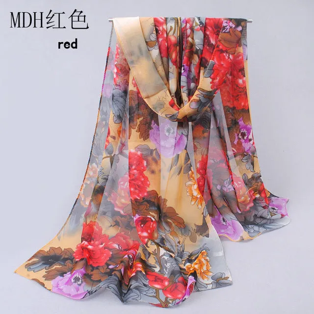 from india hot sale 2017 new women for 4 seasons scarves polka velvet chiffon bohemia flower fashion summer free shipping mdh