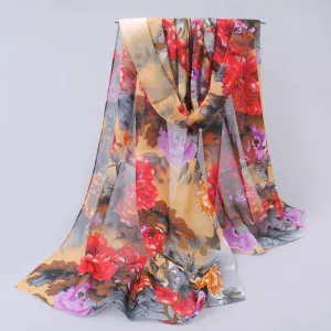 from india hot sale 2017 new women for 4 seasons scarves polka velvet chiffon bohemia flower fashion summer free shipping mdh