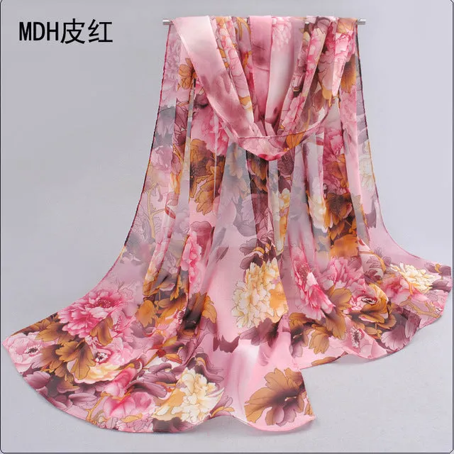 from india hot sale 2017 new women for 4 seasons scarves polka velvet chiffon bohemia flower fashion summer free shipping mdh