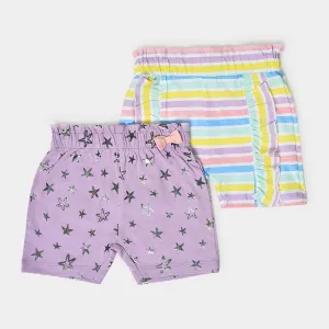 Girls Ruffled Shorts- Pack of 2