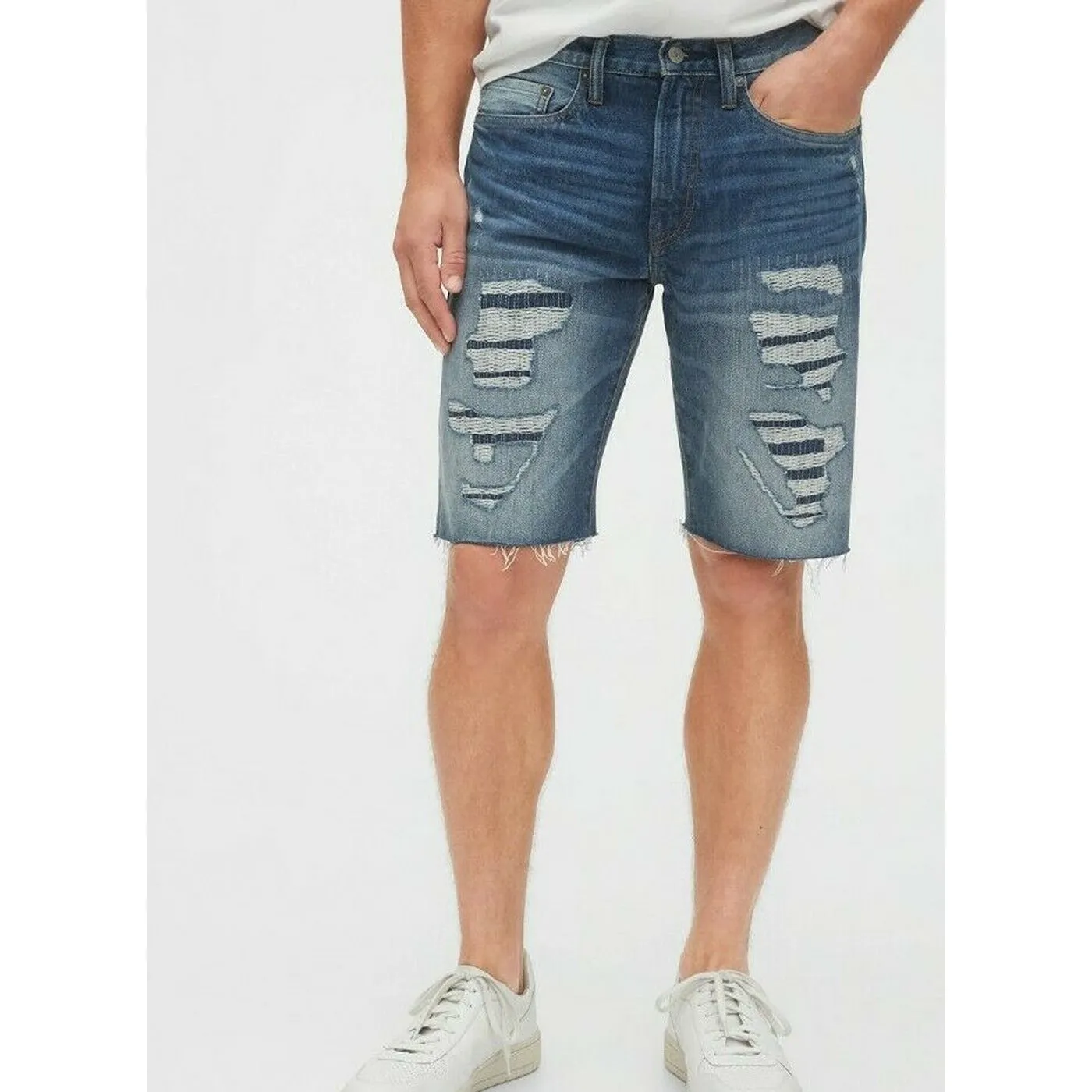 GP Destructed Men Denim Shorts