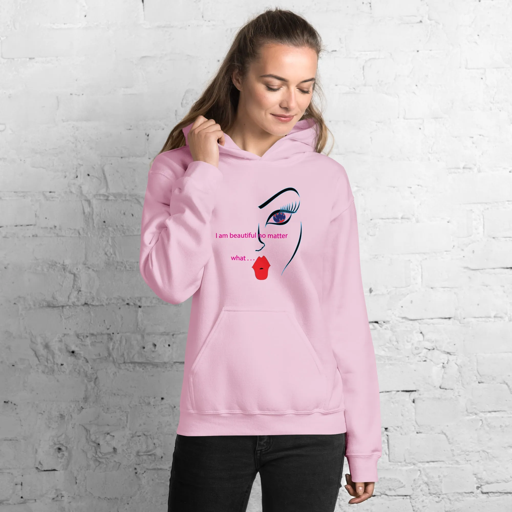 Graphic Hoodies Women's Fashion Casual Letter Art Print Long Sleeve Round Neck Aesthetic Hooded Sweatshirt Comfy Sweatshirt Womens