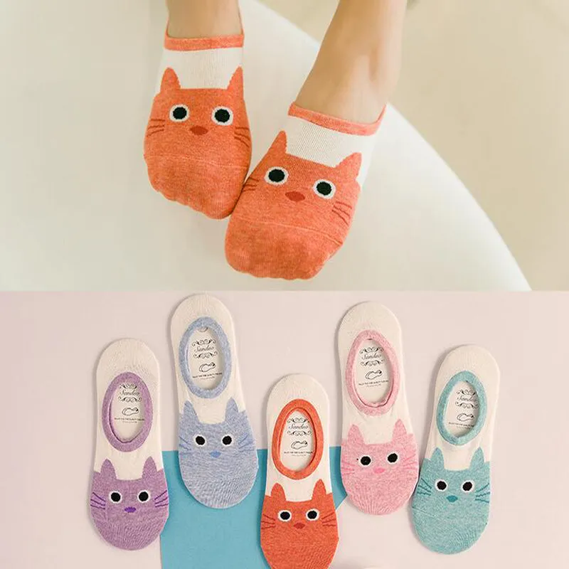 hot cute cat boat sock women summer animal funny sock girls cartoon low cut sweet sokken invisible candy slipper cheap sale sox