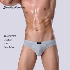 Hot sale all cotton underwear ultra-large size men's briefs male solid color underpants