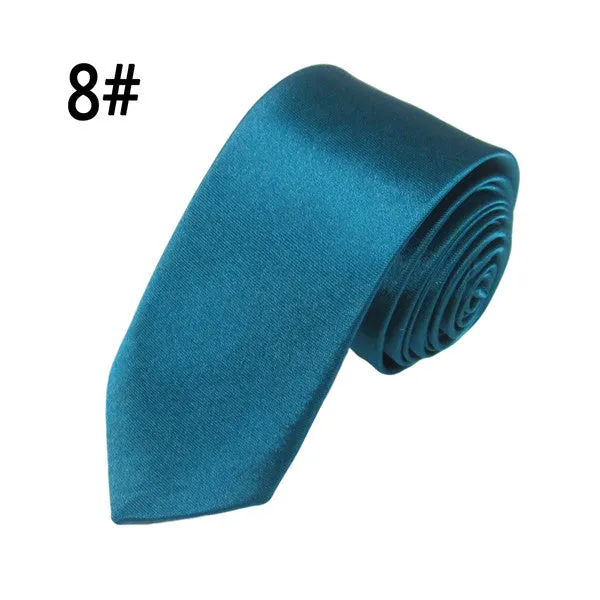 Hot Sale Men Ties Fashion Style Slim Gentlman Neck Skinny Tie Simplicity Design Wedding Party Formal Solid Silk Gravata