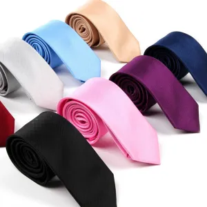 Hot Sale Men Ties Fashion Style Slim Gentlman Neck Skinny Tie Simplicity Design Wedding Party Formal Solid Silk Gravata