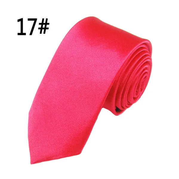 Hot Sale Men Ties Fashion Style Slim Gentlman Neck Skinny Tie Simplicity Design Wedding Party Formal Solid Silk Gravata