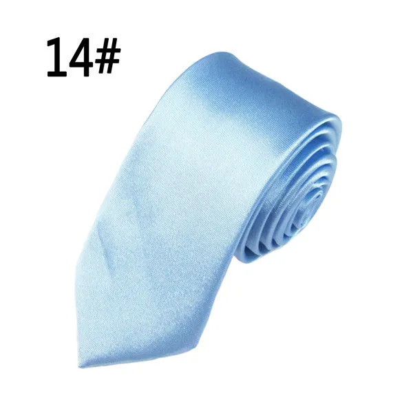 Hot Sale Men Ties Fashion Style Slim Gentlman Neck Skinny Tie Simplicity Design Wedding Party Formal Solid Silk Gravata