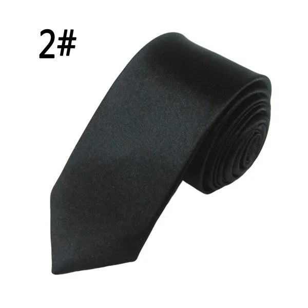 Hot Sale Men Ties Fashion Style Slim Gentlman Neck Skinny Tie Simplicity Design Wedding Party Formal Solid Silk Gravata